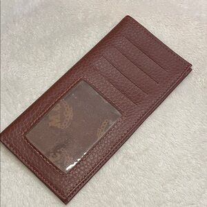 M.C. Brown Thin Leather Wallet/Checkbook Holder